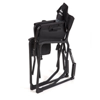 Seina Rocker, Outdoor Foldable Rocking Chair with Hard Armrests, Cup Holder and Side Pocket for Adults, Collapsible, Weight Capacity up to 300 lbs, Gray and Black