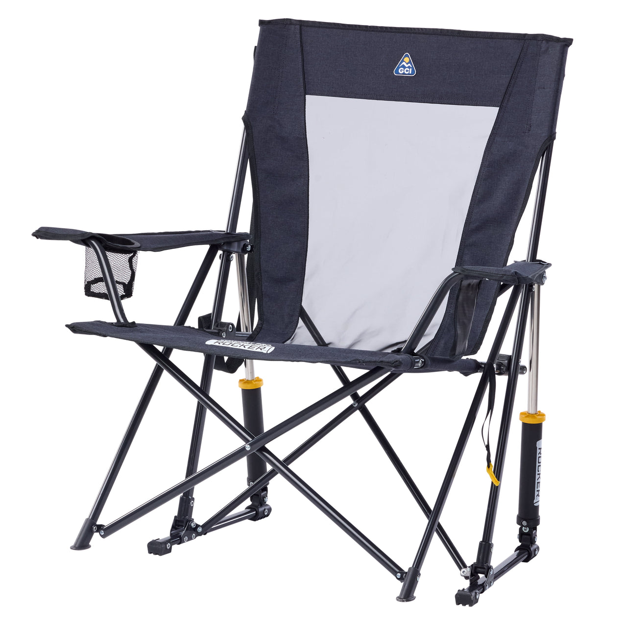 GCI Outdoor Comfort Pro Rocker XL Oversized Rocking Camping Chair, Heathered Charcoal