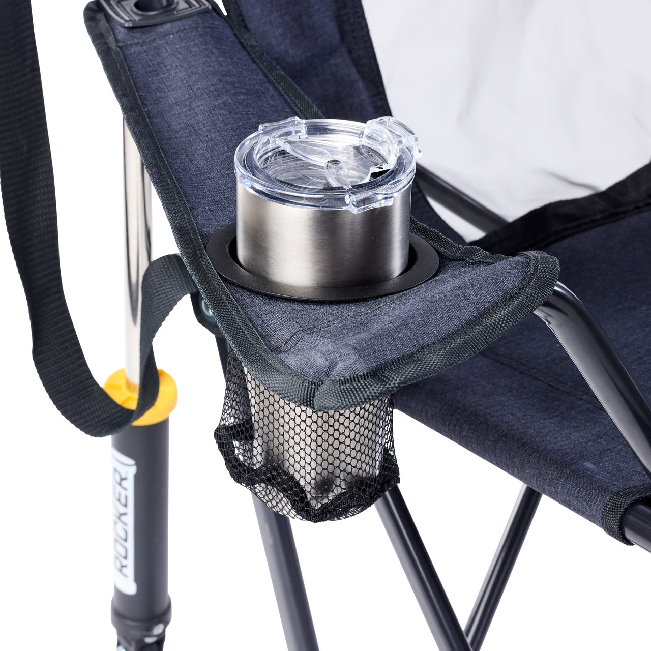 GCI Outdoor Comfort Pro Rocker XL Oversized Rocking Camping Chair, Heathered Charcoal