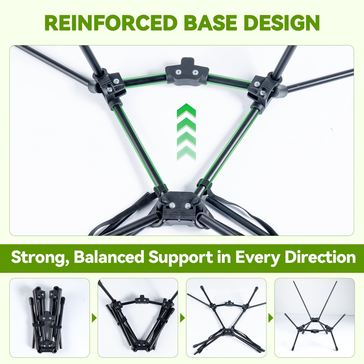 VECUKTY Portable Camping Chair with Carry Bag, Lightweight Folding Outdoor Chair with Side Pocket for Camping, Hiking, Fishing, Black