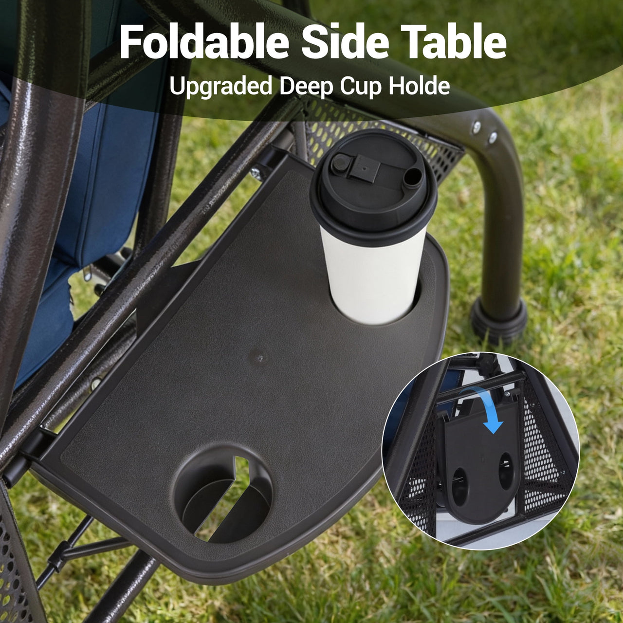 DELMANGO 3-Seat Outdoor Porch Swing with Adjustable Canopy, 2 in 1 Convertible Patio Swing Bed, Patio Glider Swing for Backyard, Blue