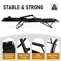 Alvantor Zero Gravity Chair,Folding Outdoor Lounge Chairs with Headrest & Armrests for Outdoor,Patio,Beach,Garden (45.7 L x 23.6 W x 36.22 H)