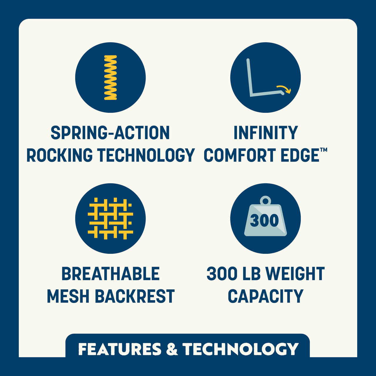 GCI Outdoor Freestyle Rocker Elite Folding Rocking Camping Chair, Rich Blue