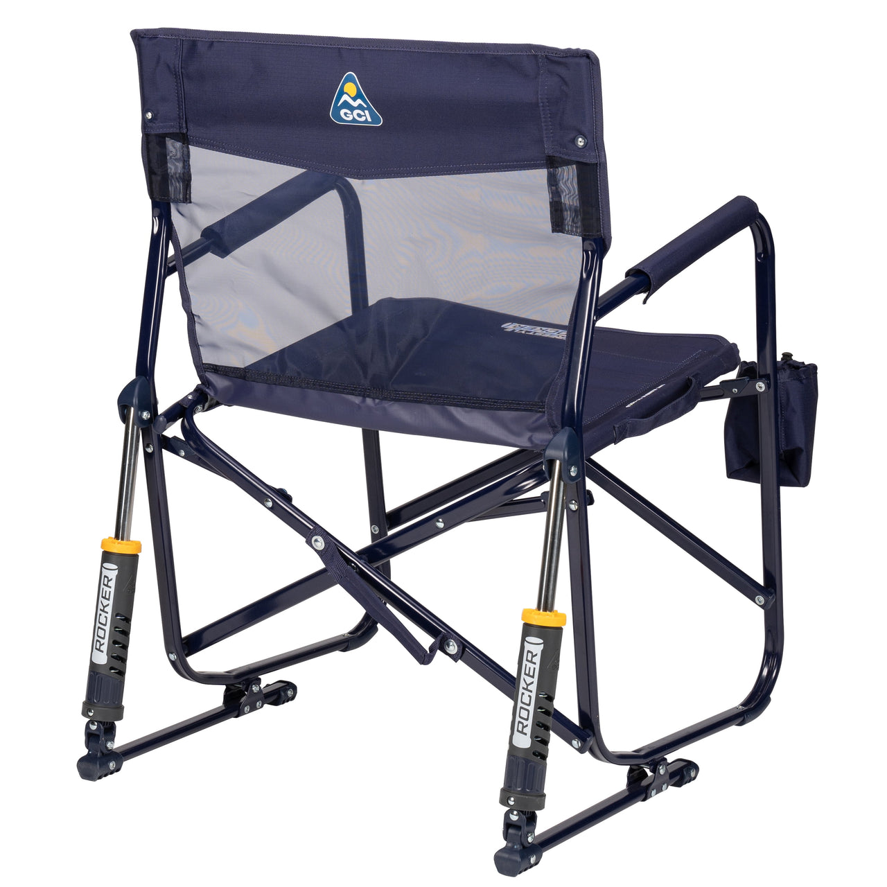 GCI Outdoor Freestyle Rocker Elite Folding Rocking Camping Chair, Rich Blue