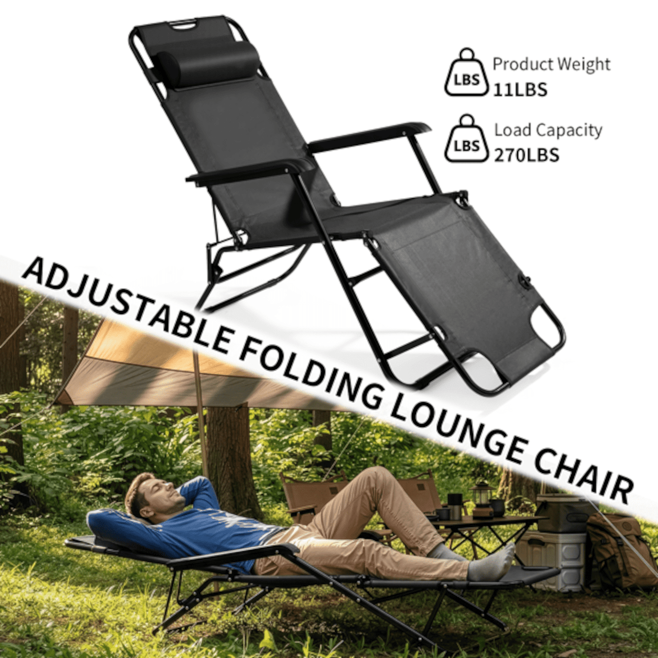 Alvantor Zero Gravity Chair,Folding Outdoor Lounge Chairs with Headrest & Armrests for Outdoor,Patio,Beach,Garden (45.7 L x 23.6 W x 36.22 H)"