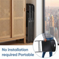 Gianna 2 Pack Plastic Folding Chairs Stackable Patio Garden Office Wedding Party Event Chairs, Black