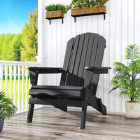 Ktaxon 1 Pack Patio Wood Adirondack Chair, Garden Chaise Chair Outdoor Folding Chair, Wooden Chair for Patio, Garden, Navy Blue