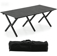 LapEasy Camping Table Portable, 47x23in Lightweight Aluminum Folding Table Card Table for Outdoor, Beach, Indoor, Office