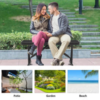 AwayHome 4FT Metal Outdoor Backless Park Bench,Weather-Resistant Heavy Duty Steel Mesh Seating for Commercial,Black