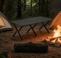 LapEasy Camping Table Portable, 47x23in Lightweight Aluminum Folding Table Card Table for Outdoor, Beach, Indoor, Office