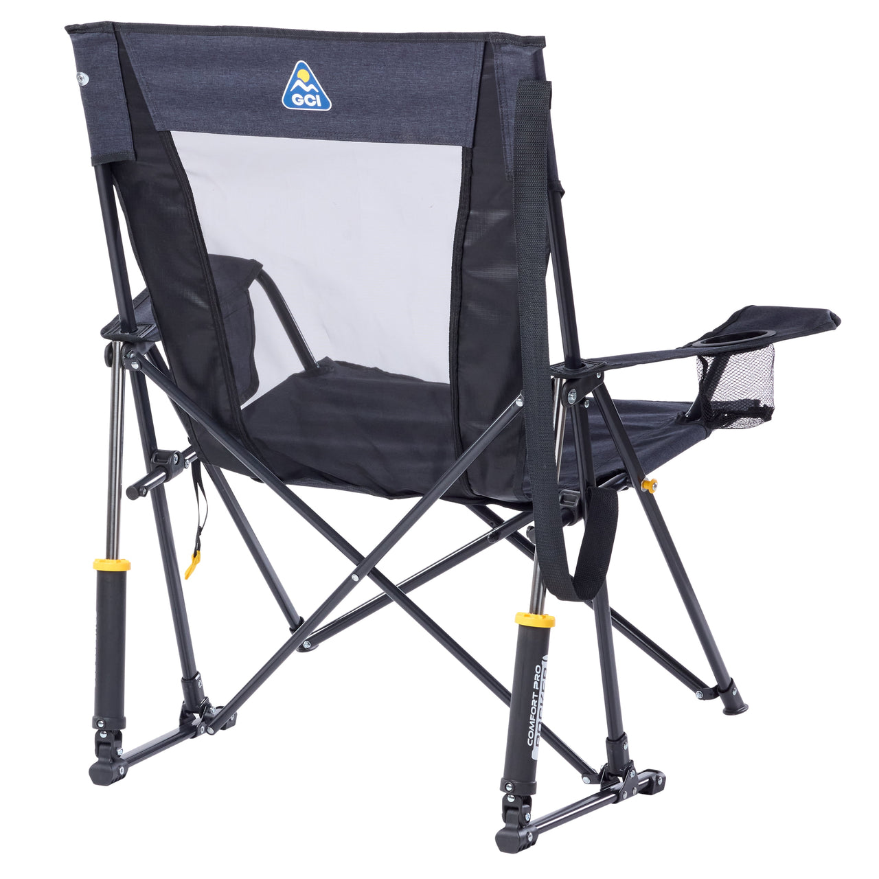 GCI Outdoor Comfort Pro Rocker XL Oversized Rocking Camping Chair, Heathered Charcoal