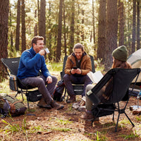 VECUKTY Portable Camping Chair with Carry Bag, Lightweight Folding Outdoor Chair with Side Pocket for Camping, Hiking, Fishing, Black